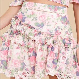 Loveshackfancy "Pernille" mini skirt.